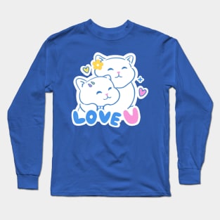 Cute hugging cats Long Sleeve T-Shirt